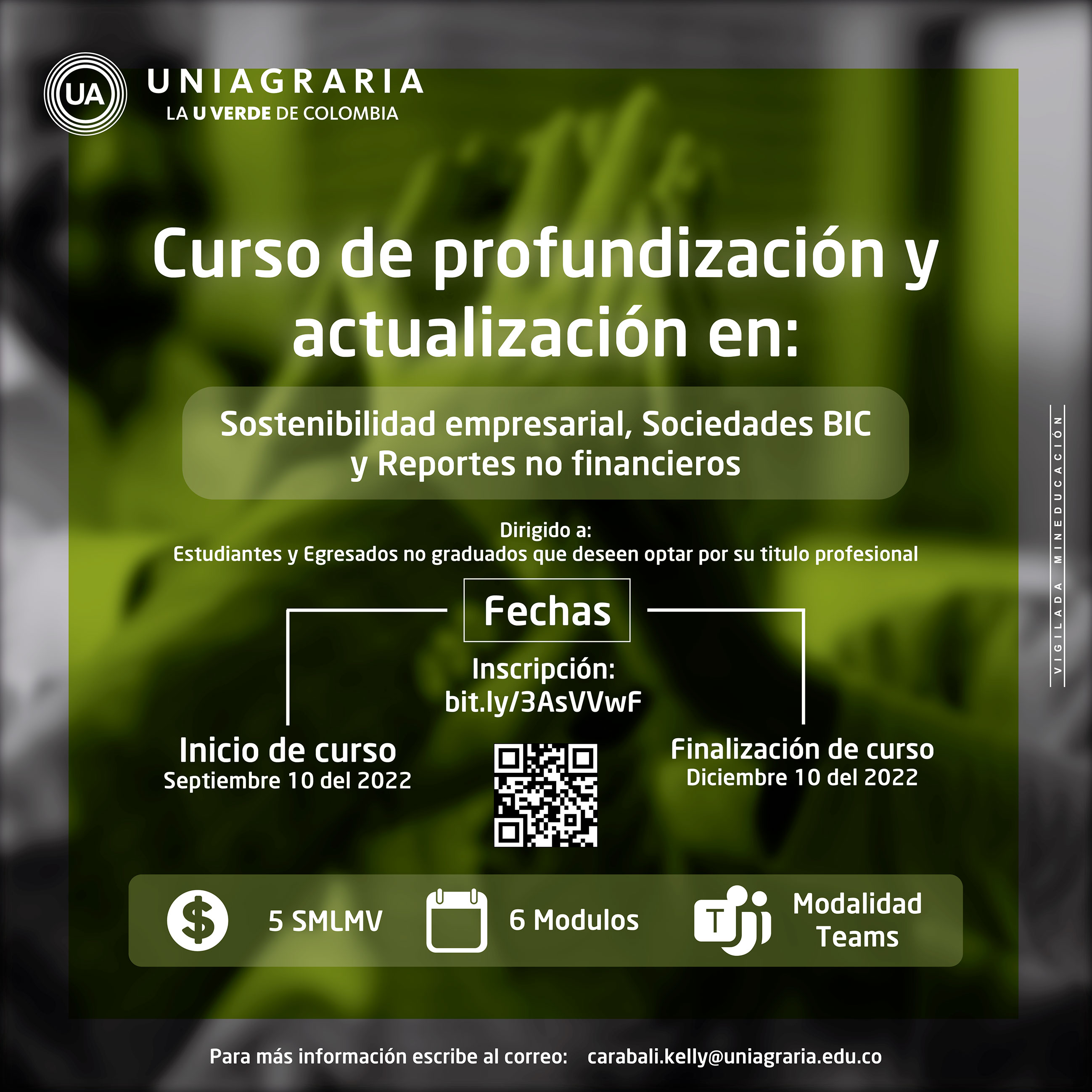 Curso de profundización y actualización en: Sostenibilidad empresarial, Sociedades BIC y Reportes no financieros