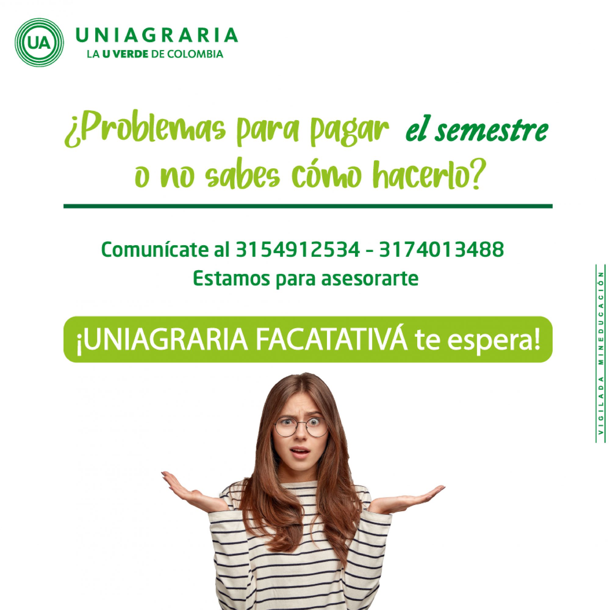 ¿Problemas para pagar el semestre o no sabes cómo hacerlo? – ¡UNIAGRARIA FACATATIVÁ te espera!