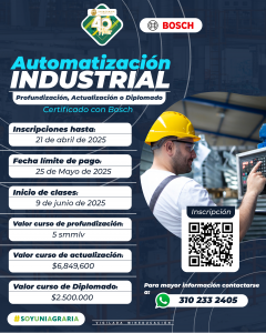 Curso profundización, actualización o diplomado Automatización Industrial certificado con Bosch