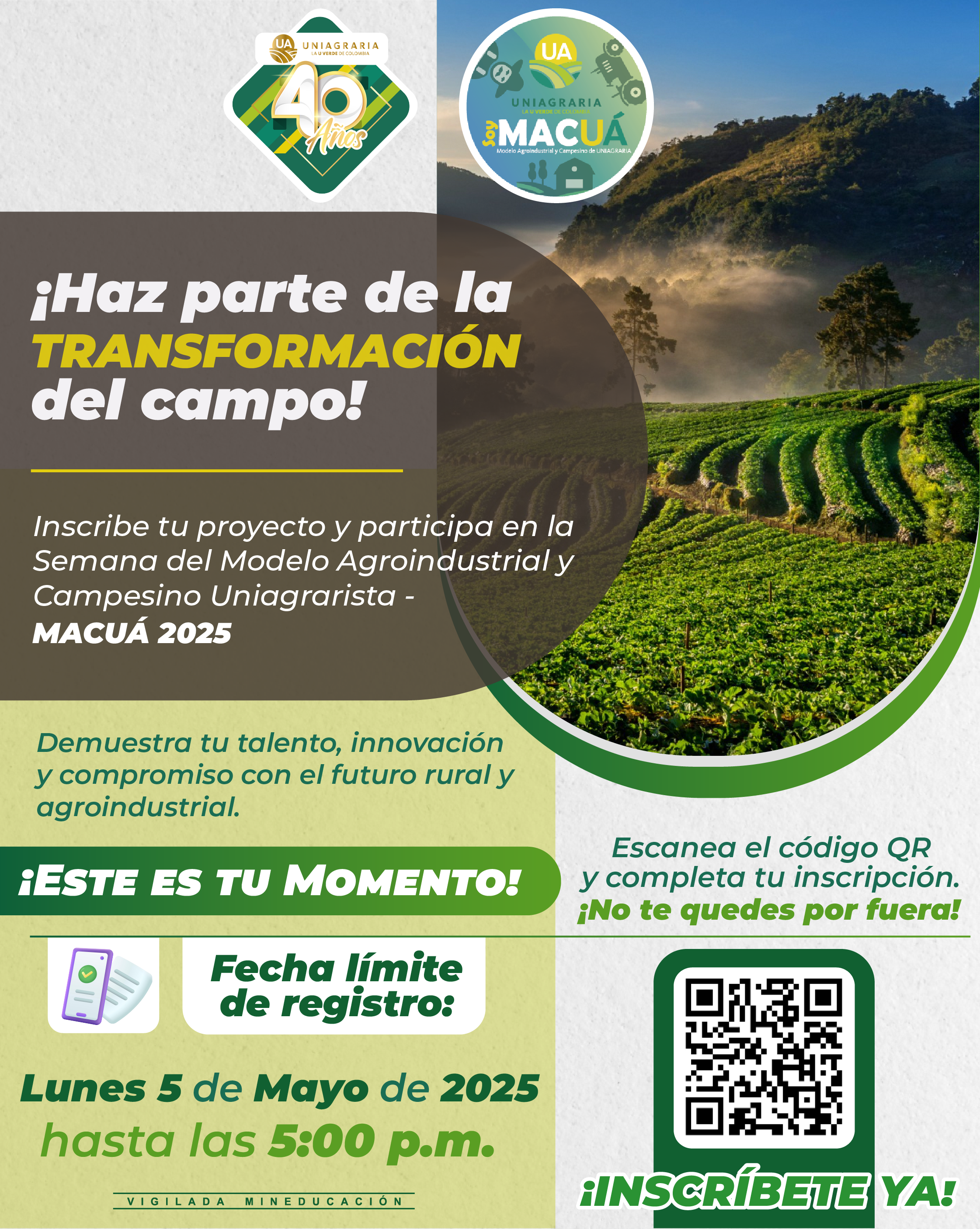 ¡Haz parte de la transformación del campo! Inscribe tu proyecto y participa