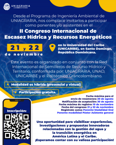 II Congreso Internacional de la escasez hídrica y recursos energéticos