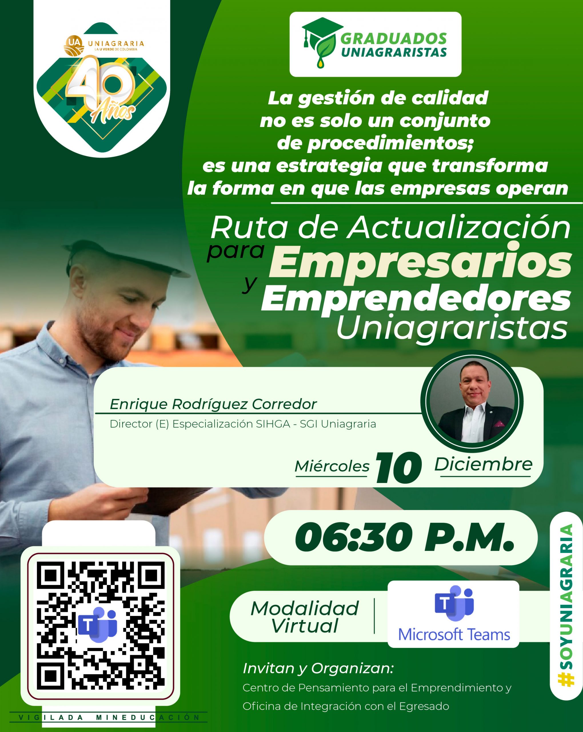 Ruta de Actualización para empresarios y emprendedores Uniagraristas