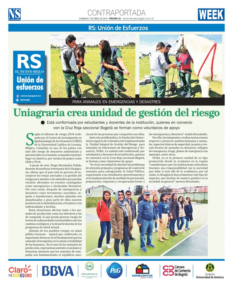 Uniagraria crea unidad de gestión del riesgo. #UAenmedios