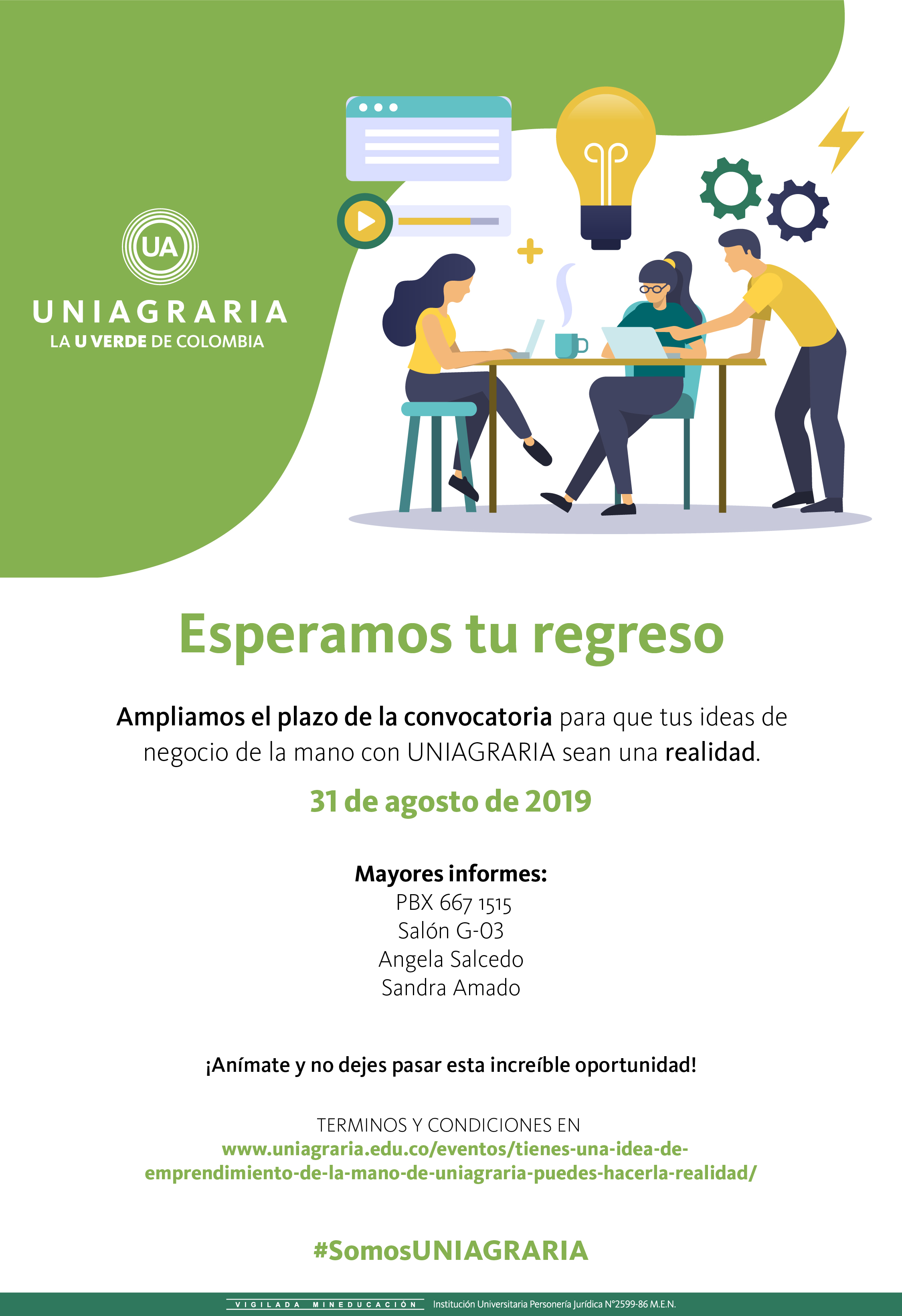 ¿Tienes una idea de emprendimiento? ¡De la mano de UNIAGRARIA puedes hacerla realidad!
