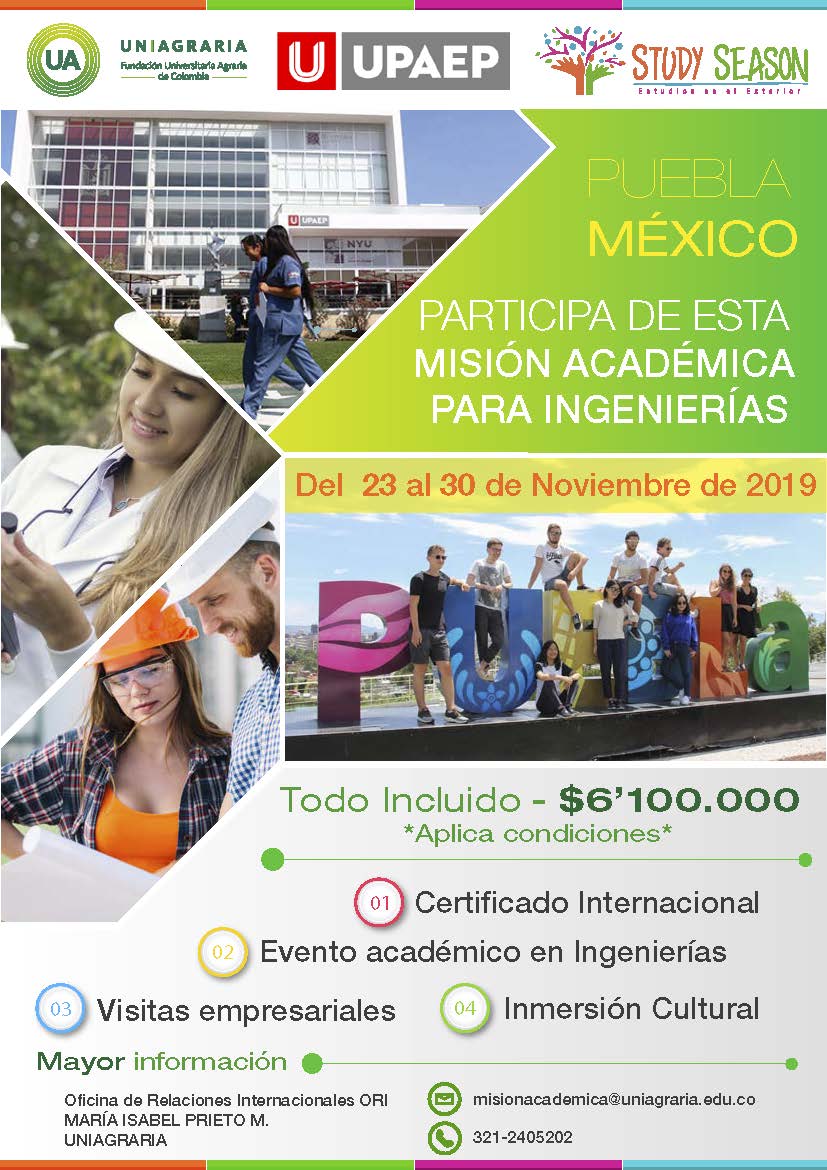 Misión académica para Ingenierías – Puebla Mexico