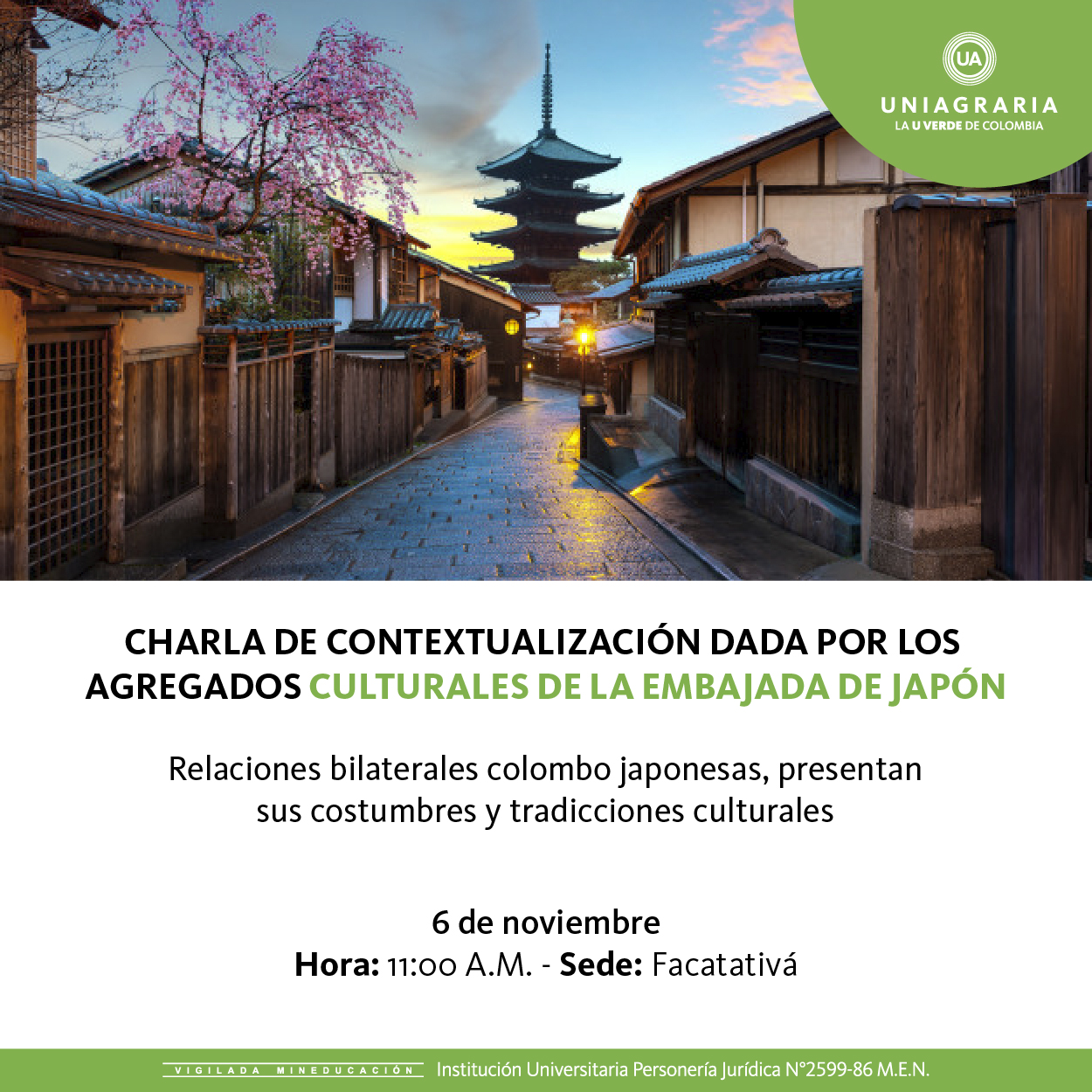 Charla de contextualización dada por los agregados culturales de la embajada de Japón