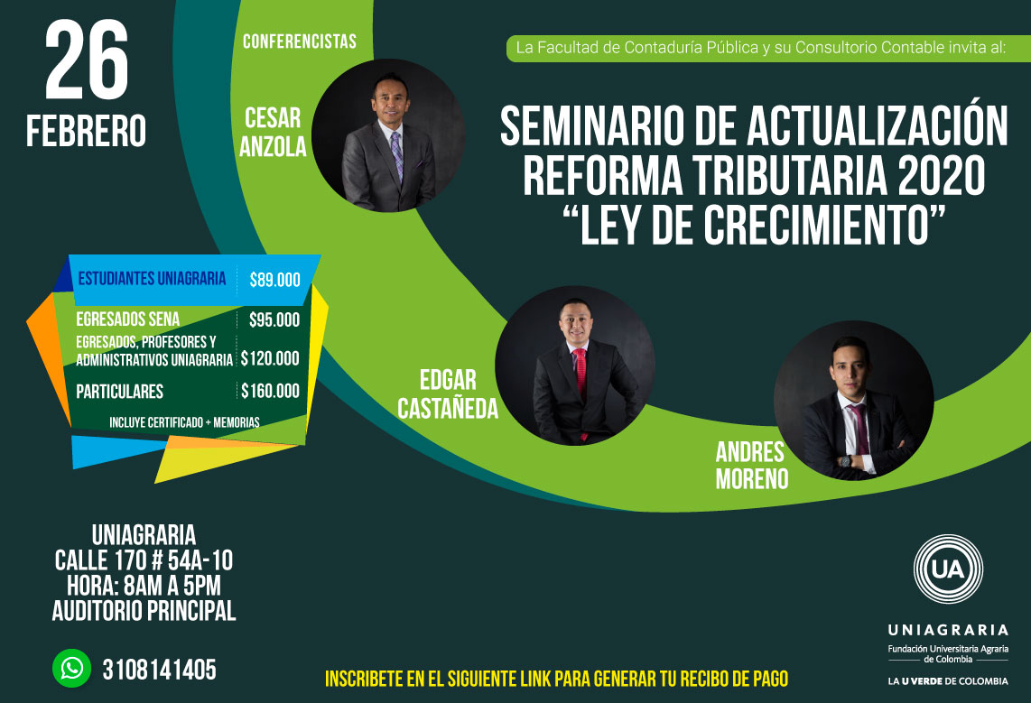 Seminario de actualización reforma tributaría 2020 “Ley de crecimiento”