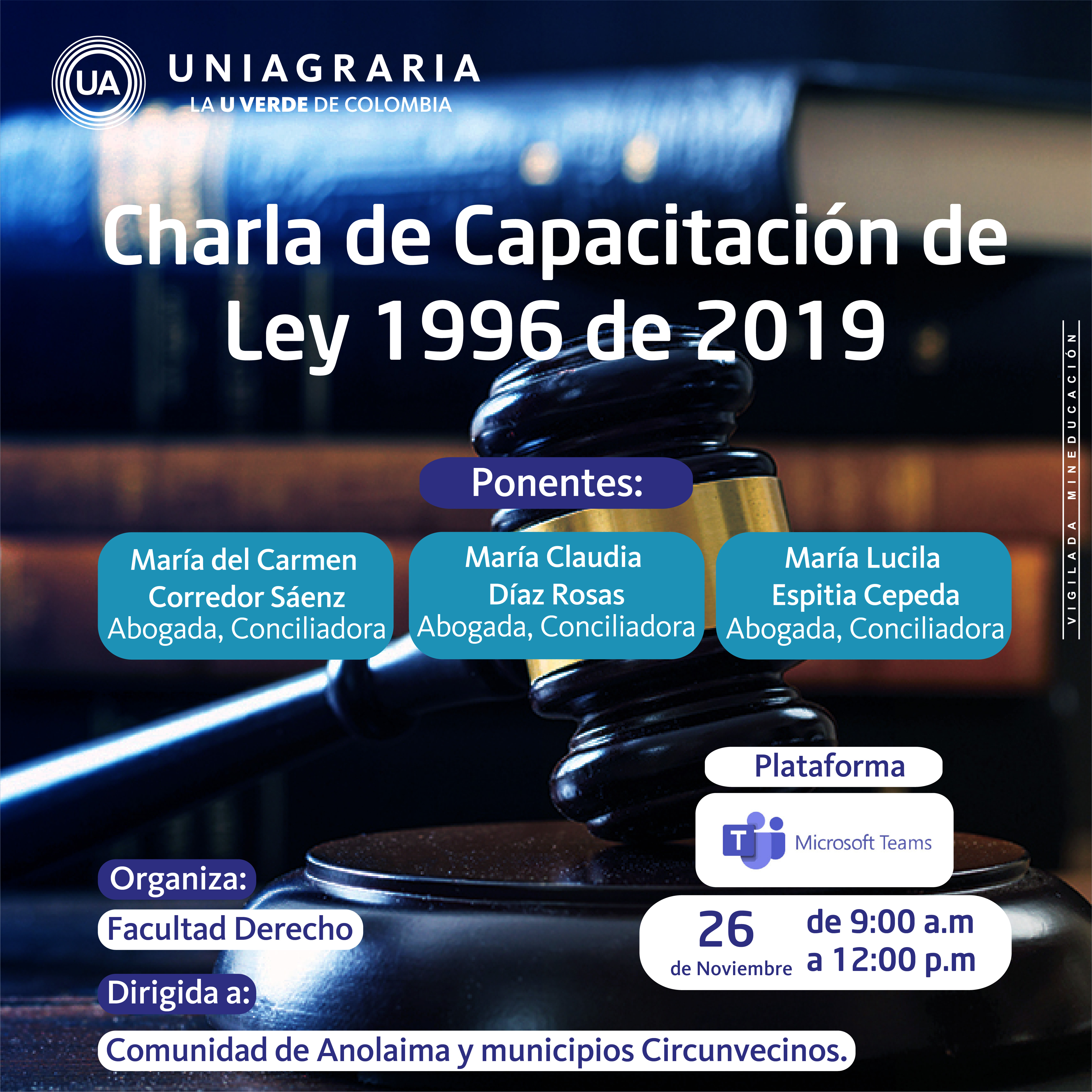 Charla de Capacitación de Ley 1996 de 2019