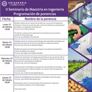 II Seminario de Maestría en Ingeniería UNIAGRARIA 2021