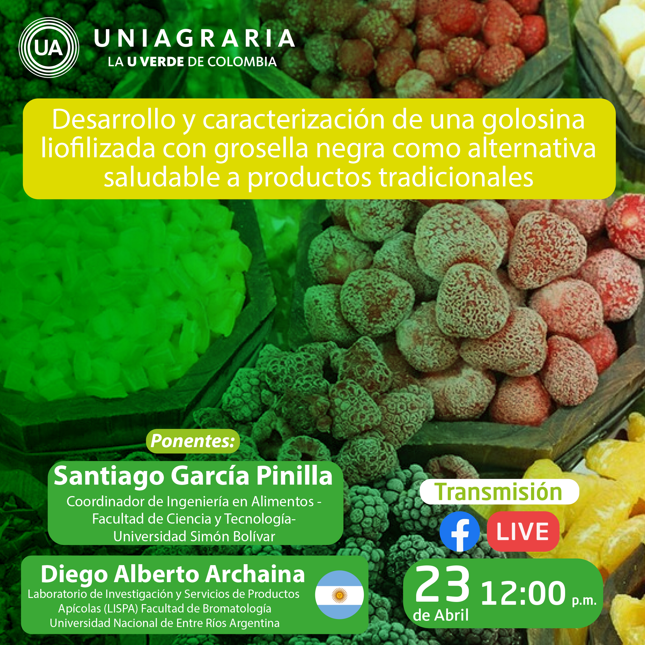 Desarrollo y caracterización de una golosina liofilizada con grosella negra como alternativa saludable a productos tradicionales.