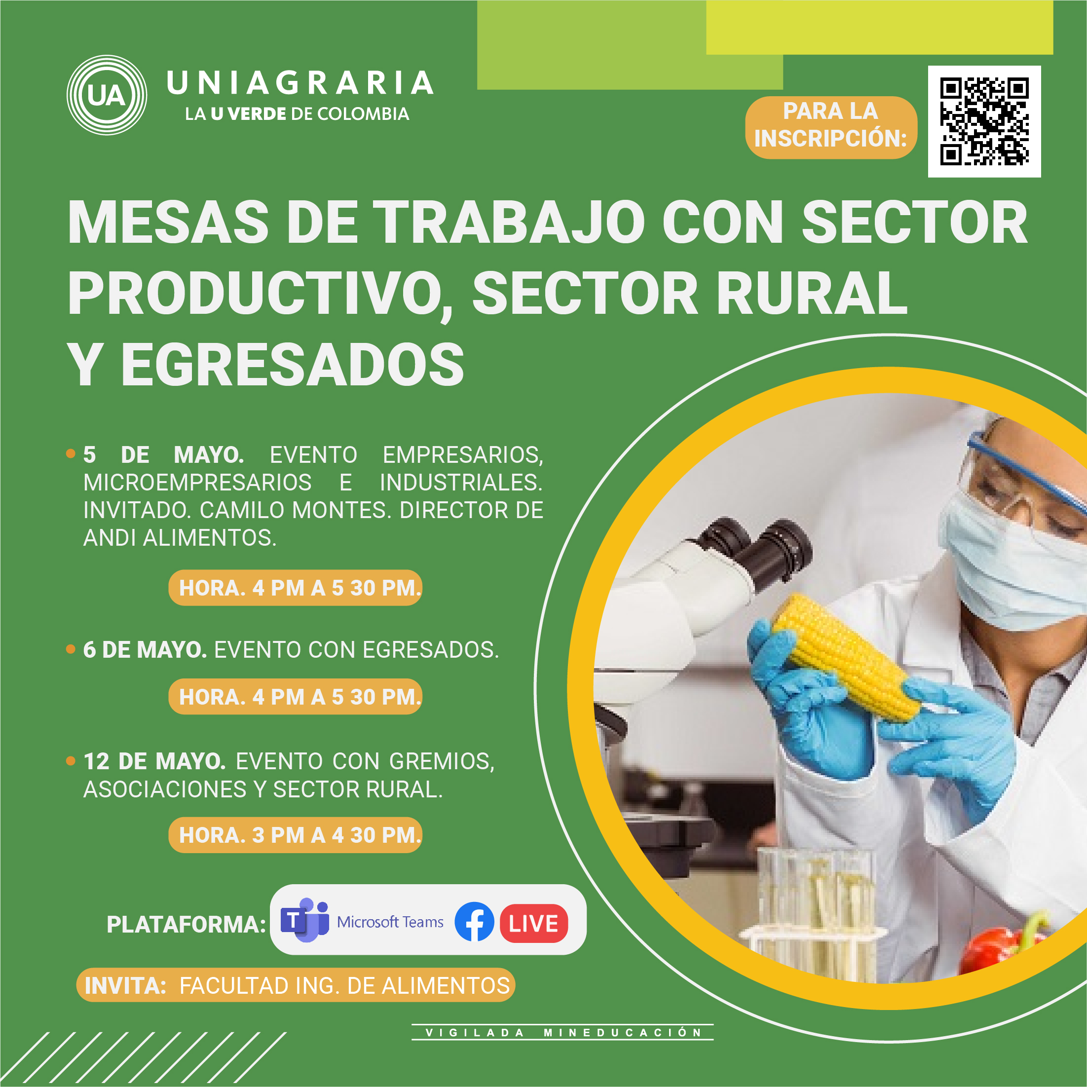 Mesas de trabajo con sector productivo, sector rural y egresados