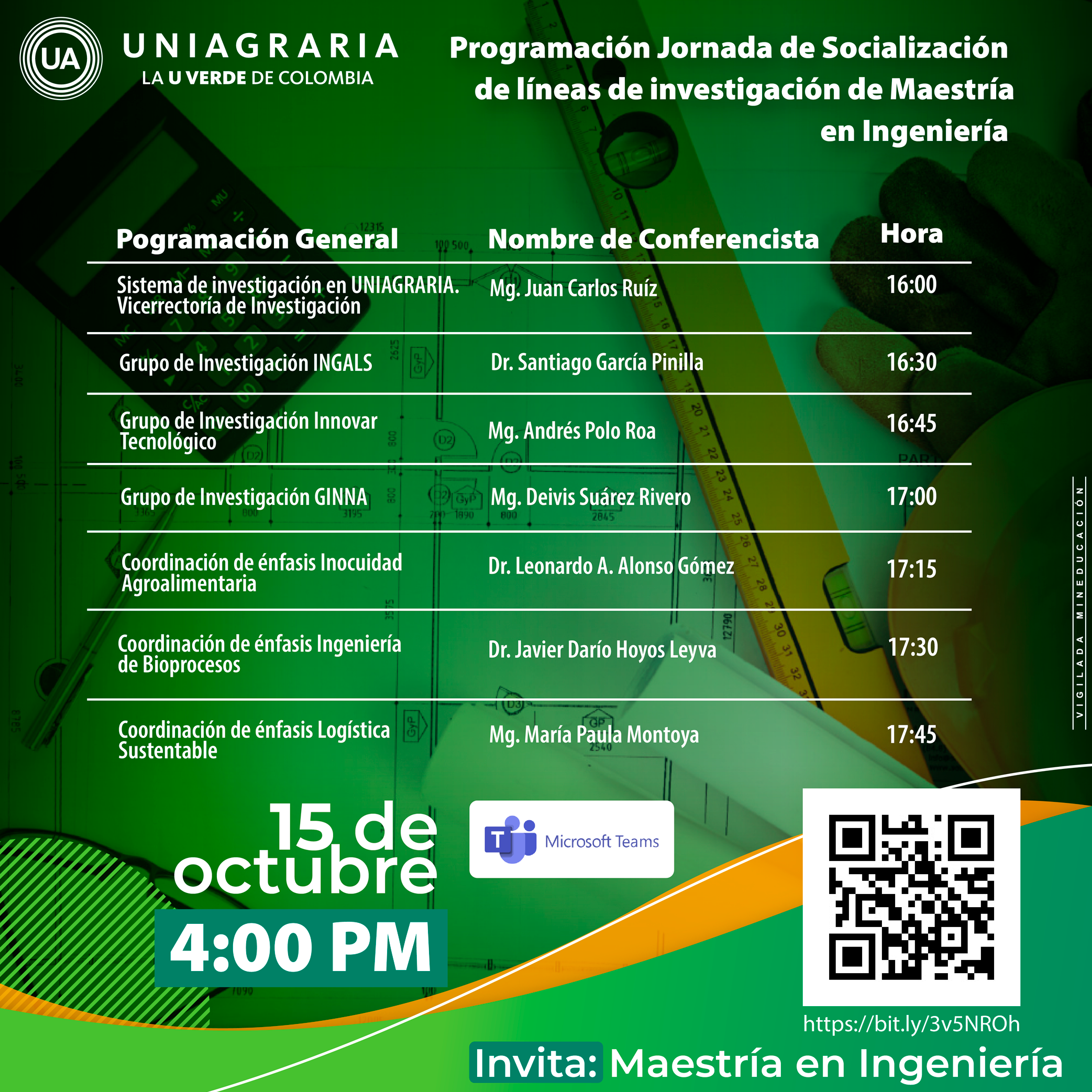 Jornada de socialización de líneas de investigación de Maestría en Ingeniería