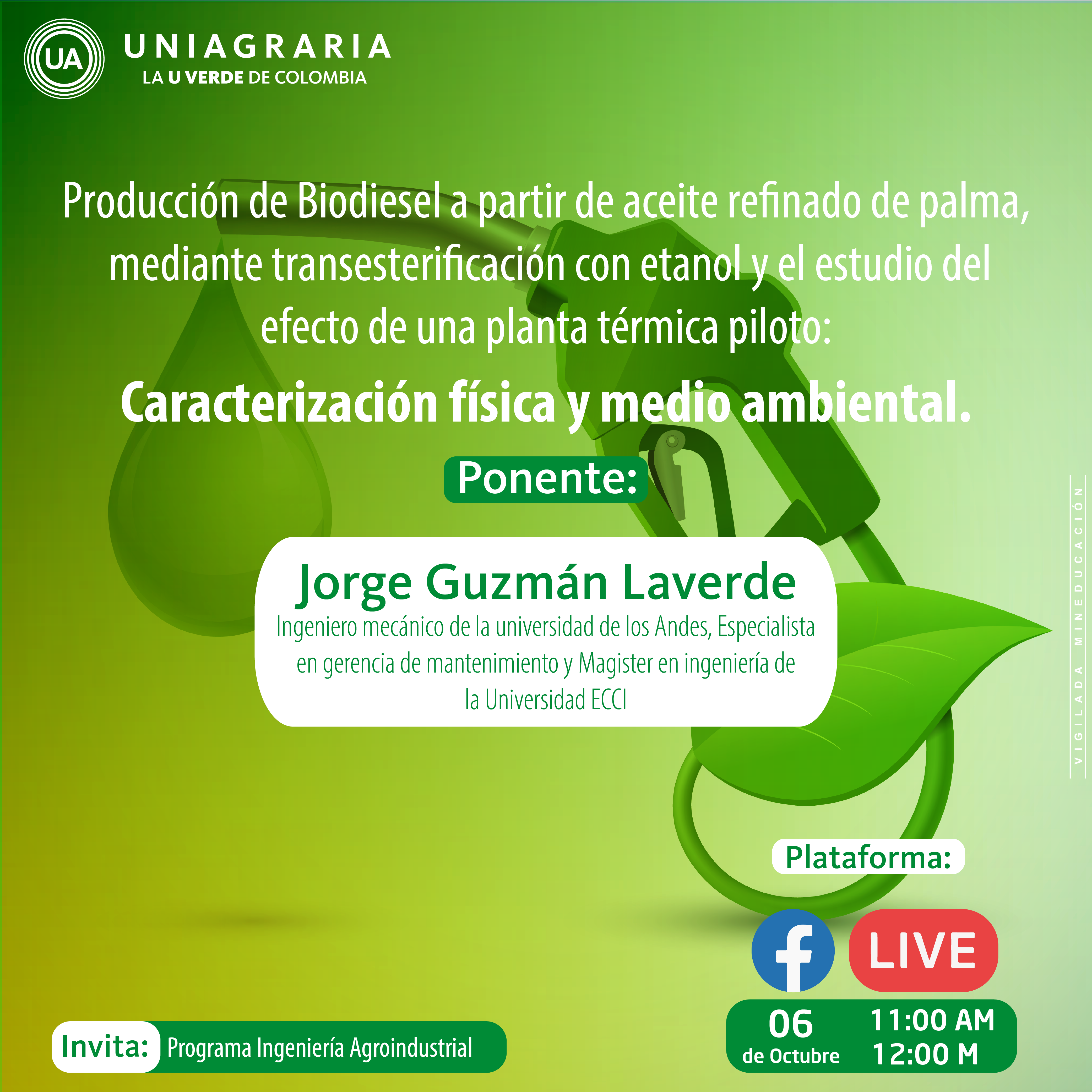 Caracterización física y medio ambiental: Producción de Biodiésel a partir de aceite refinado de palma