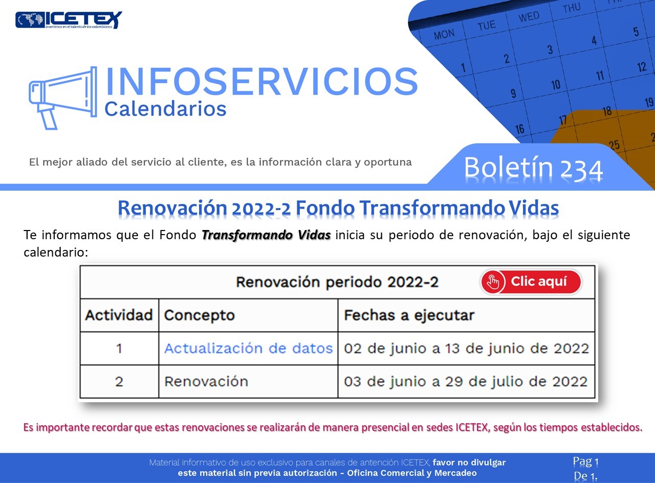 Renovación 2022-2 Fondo Transformando vidas