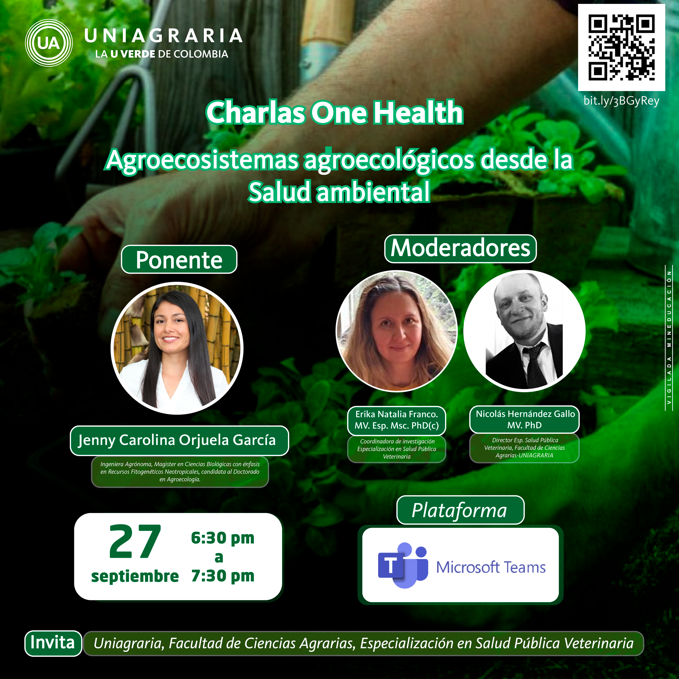 Charlas One Health: Agroecosistemas agroecológicos desde la salud ambiental