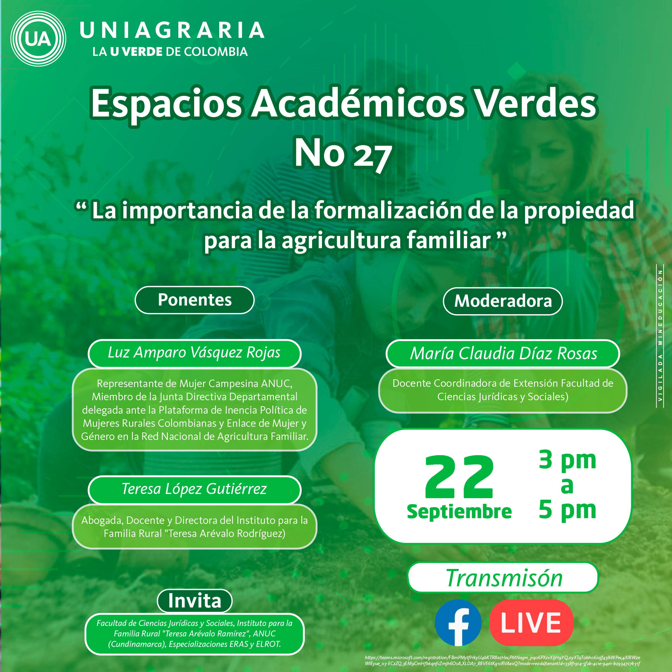 Espacios Académicos verdes No. 27 La importancia de la formalización de la propiedad para la agricultura familiar