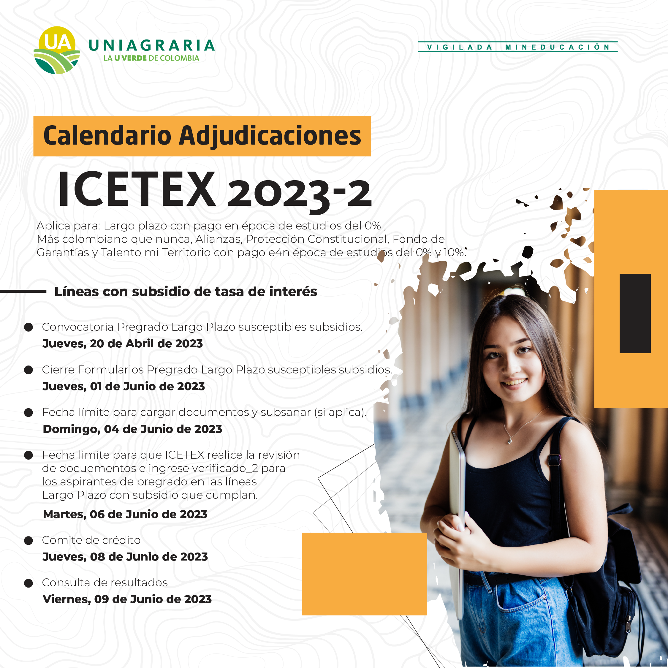 Calendario de Pregrado ICETEX 2023-2