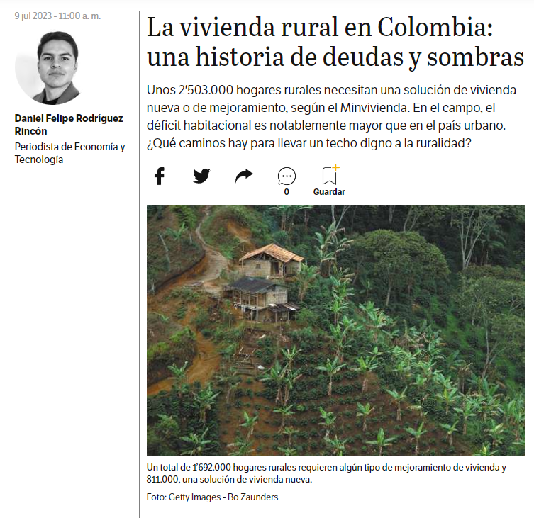 La vivienda rural en Colombia: una historia de deudas y sombras