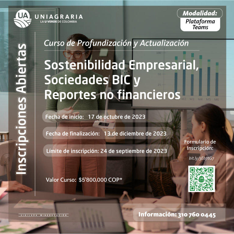 Curso de Profundización y Actualización en Sostenibilidad Empresarial, Sociedades BIC y Reportes no financieros