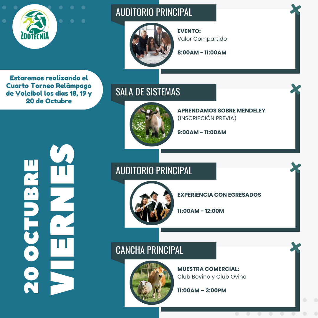 Jornada Agropecuaria Día del Zootecnista – Viernes 20