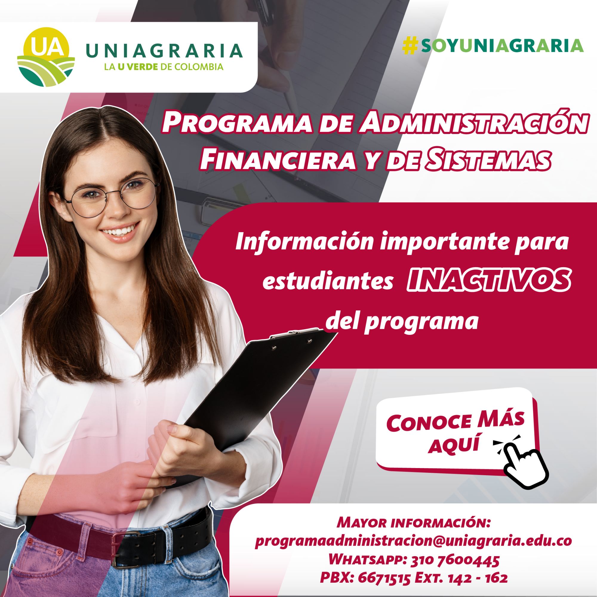 Información importante para estudiantes Inactivos del programa de Administración Financiera y de Sistemas