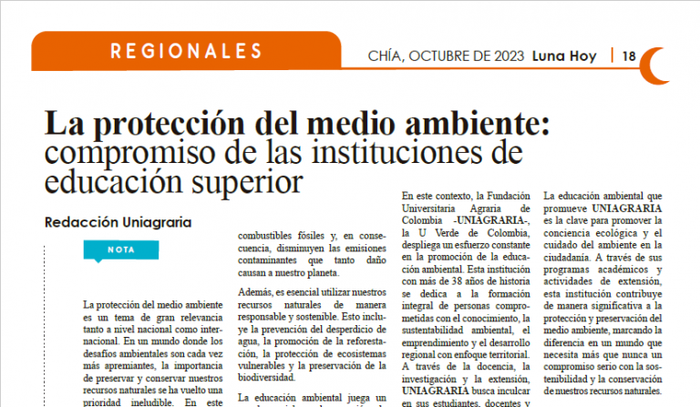 La protección del medio ambiente: compromiso de las instituciones de educación superior