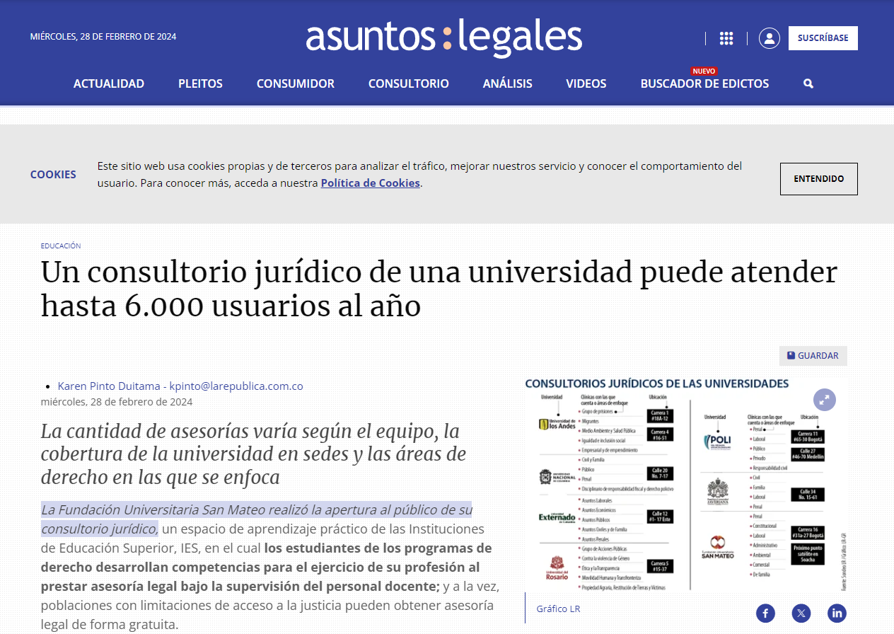 Consultorios jurídicos en las universidades