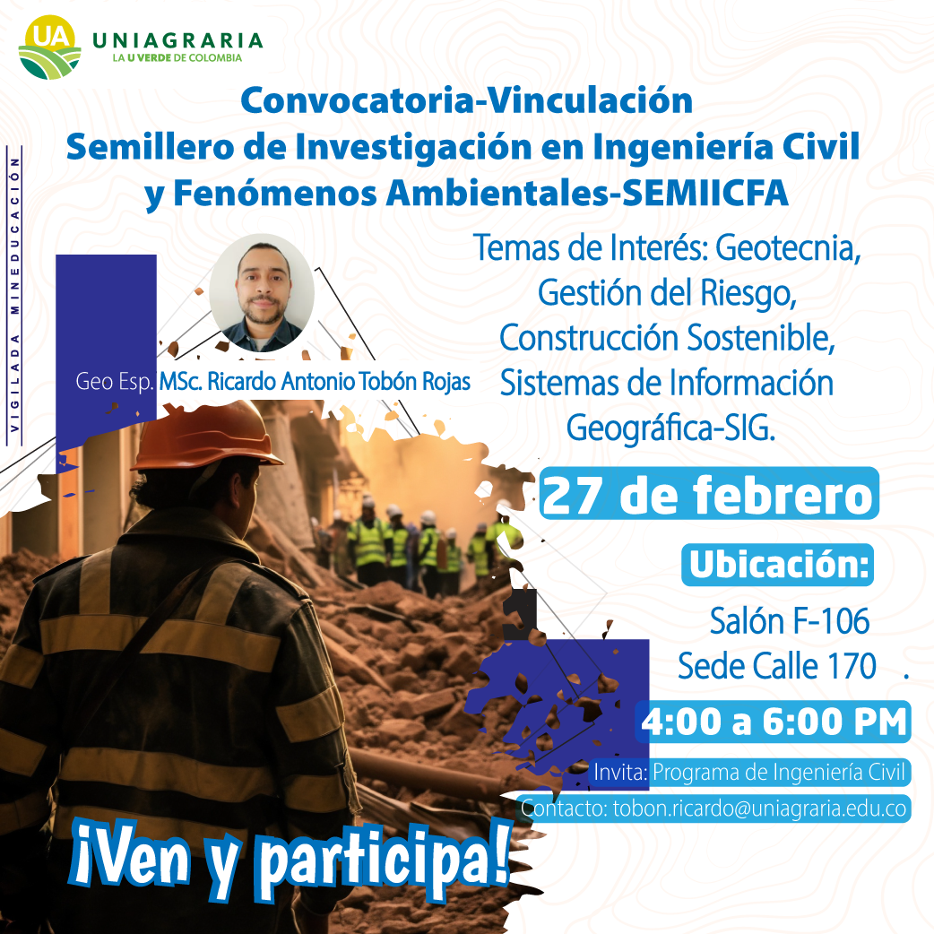 Convocatoria Semillero de Investigación en Ingeniería Civil y Fenómenos Ambientales – SEMIICFA