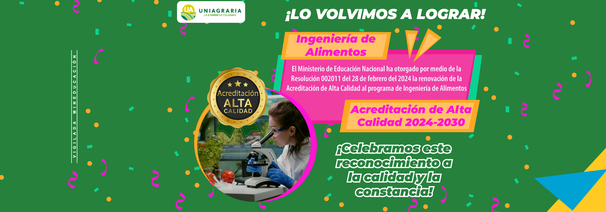 Acreditación de alta calidad Programa de Ingeniería de Alimentos