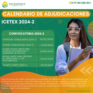 Calendario de adjudicaciones Icetex 2024-2