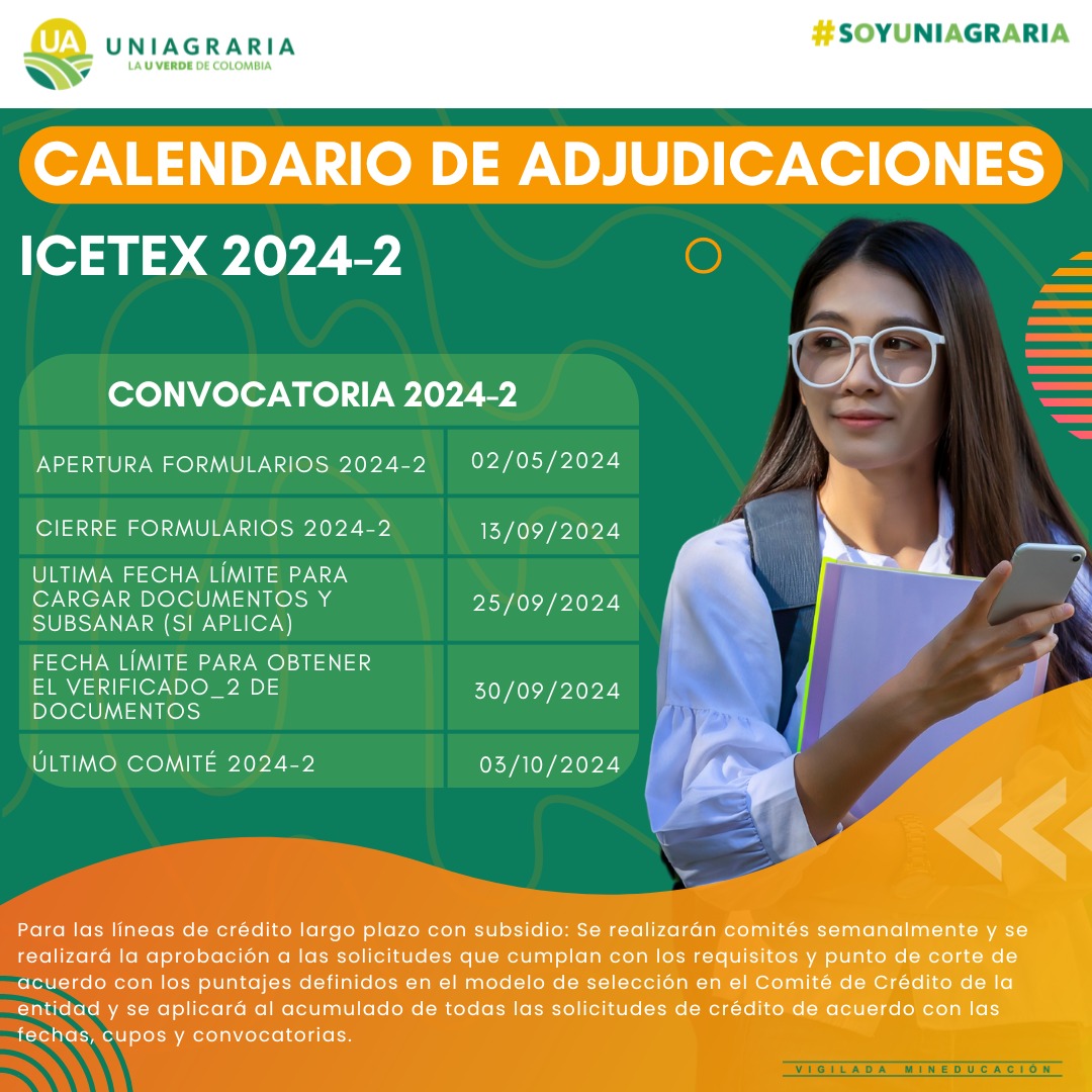 Calendario de adjudicaciones Icetex 2024-2