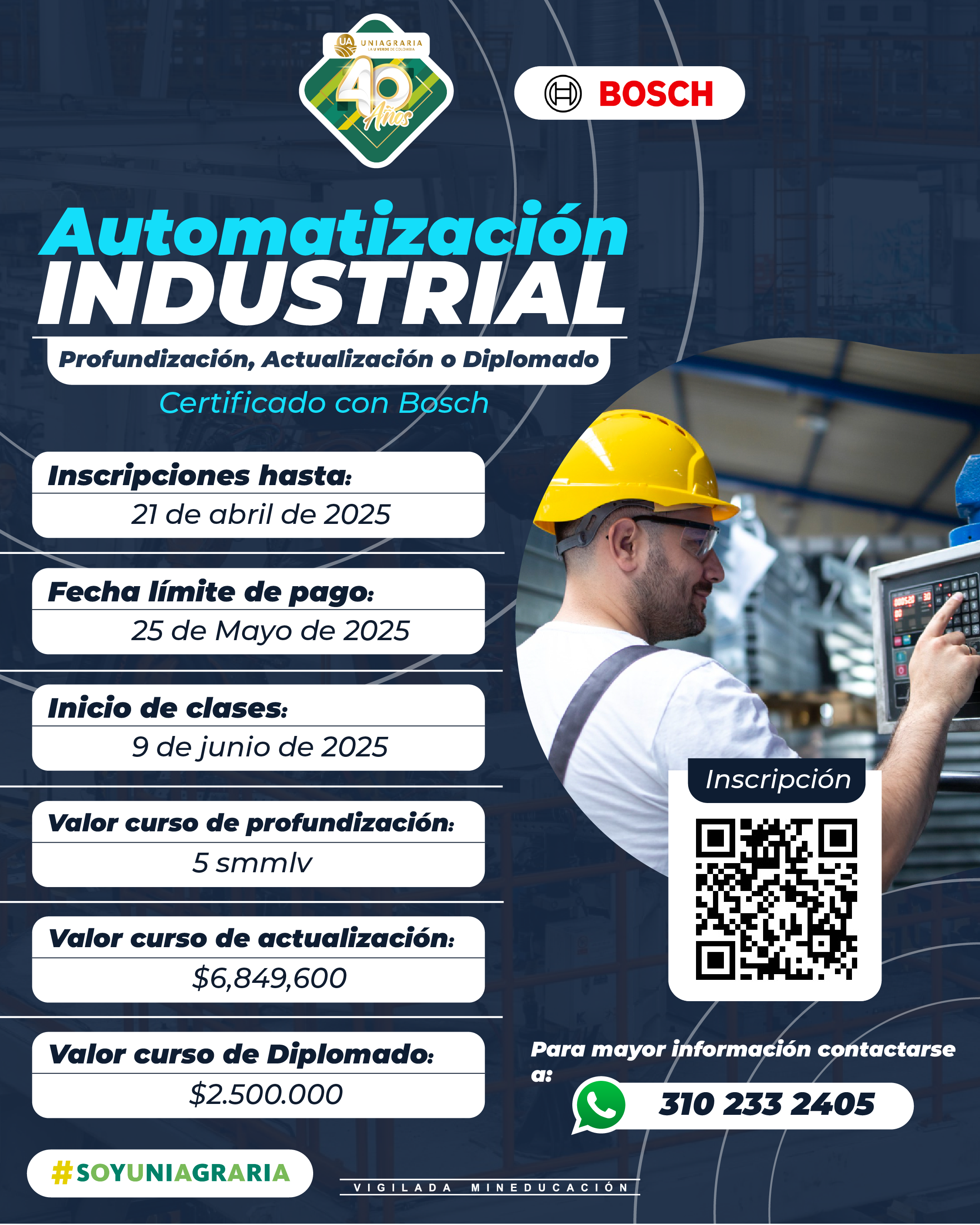 Curso profundización, actualización o diplomado Automatización Industrial certificado con Bosch