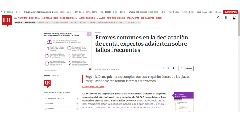 Errores comunes en la declaración de renta, expertos advierten sobre fallos frecuentes