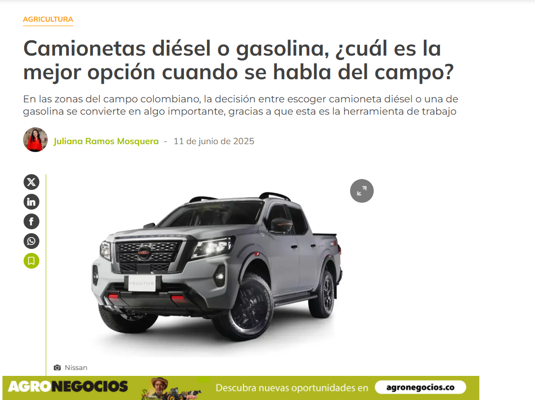 Camionetas diésel o gasolina, ¿Cuál es la mejor opción cuando se habla del campo?