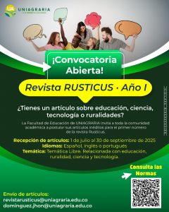 ¡Convocatoria abierta! Revista RUSTICUS