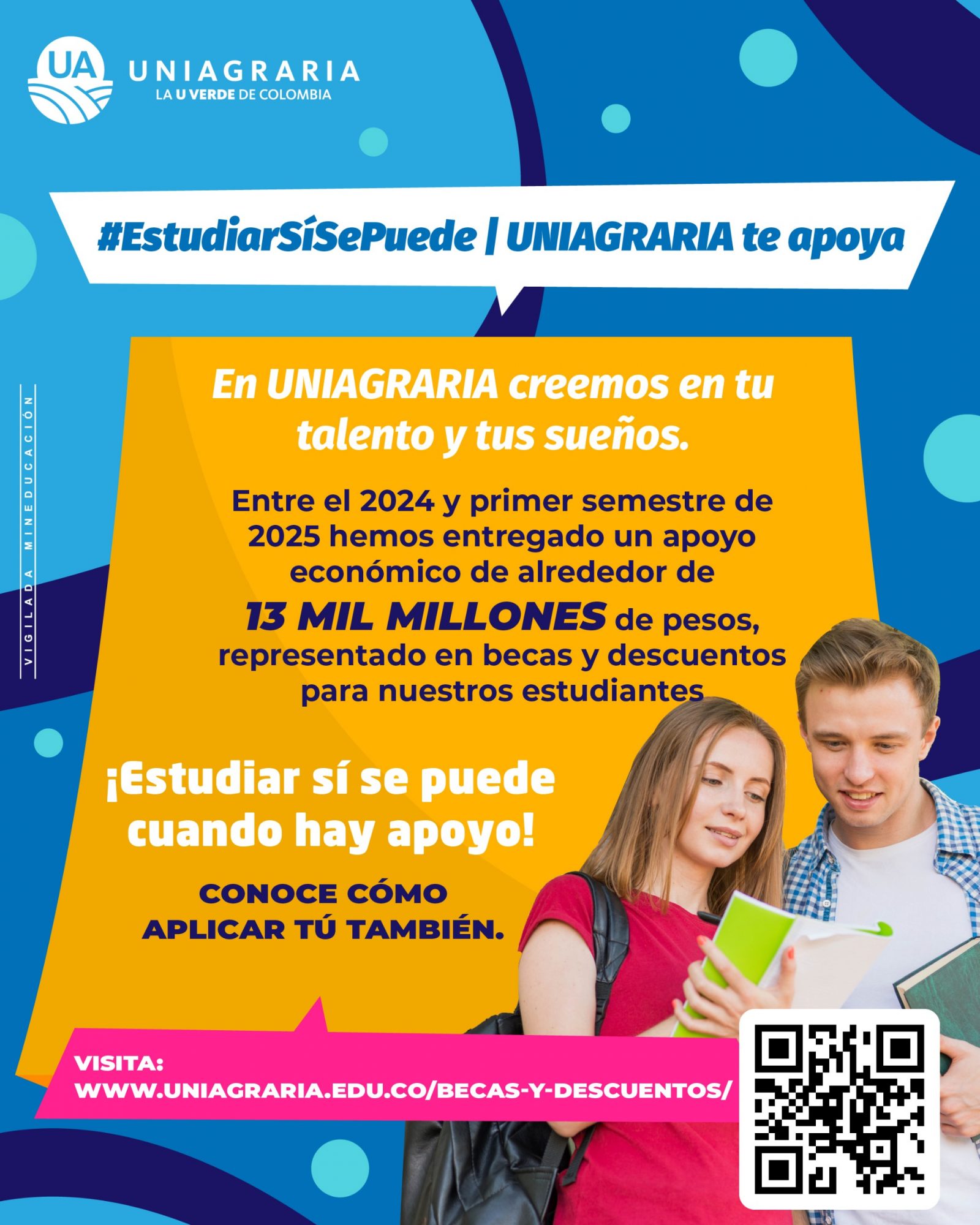 En UNIAGRARIA creemos en tu talento y tus sueños – #EstudiarSíSePuede
