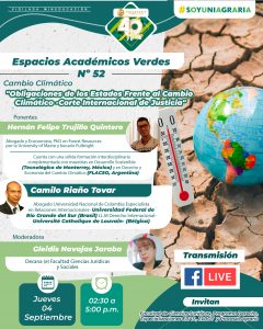 Espacios académicos verdes No. 52 – Cambio Climático