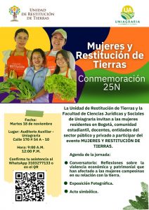 Mujeres y restitución de tierras Conmemoraciones 25N